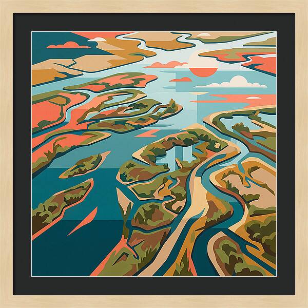 Tranquil River Delta Reflections