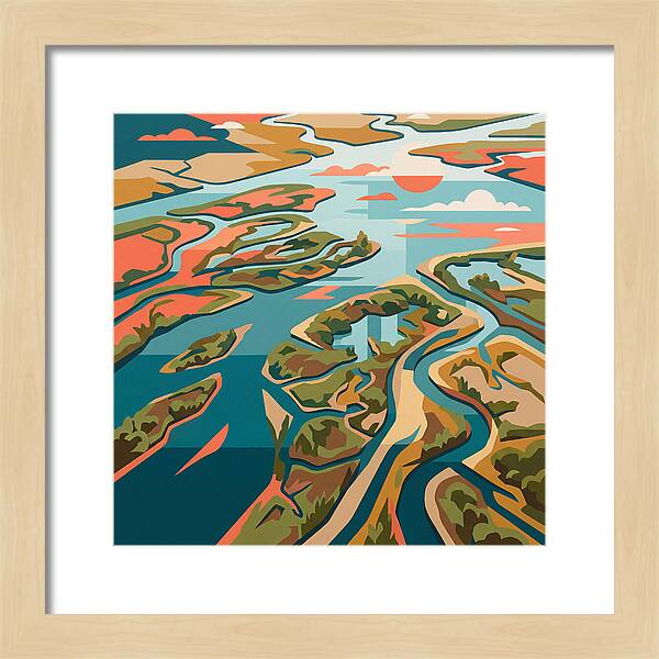Tranquil River Delta Reflections