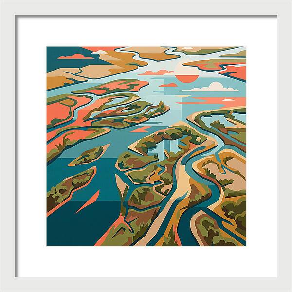 Tranquil River Delta Reflections