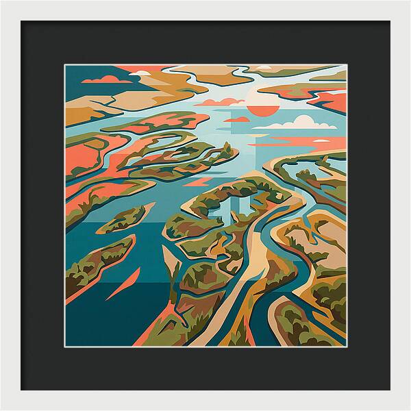 Tranquil River Delta Reflections