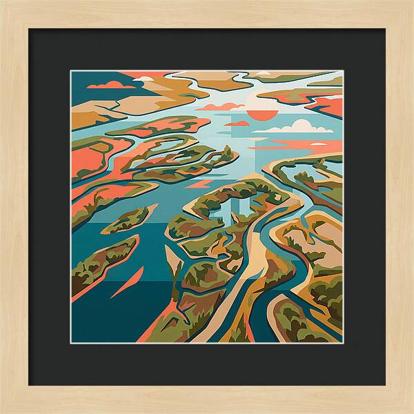 Tranquil River Delta Reflections