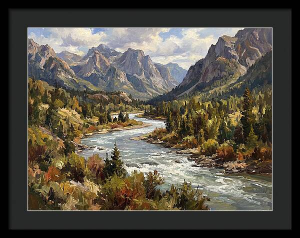 Tranquil River Valley Scene