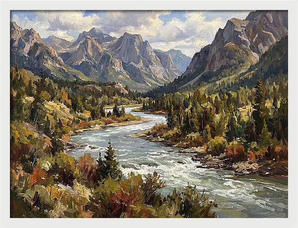 Tranquil River Valley Scene