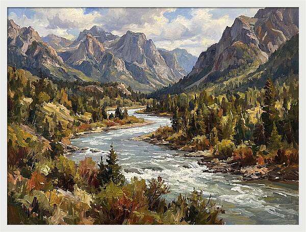 Tranquil River Valley Scene