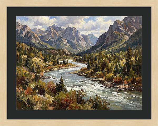 Tranquil River Valley Scene