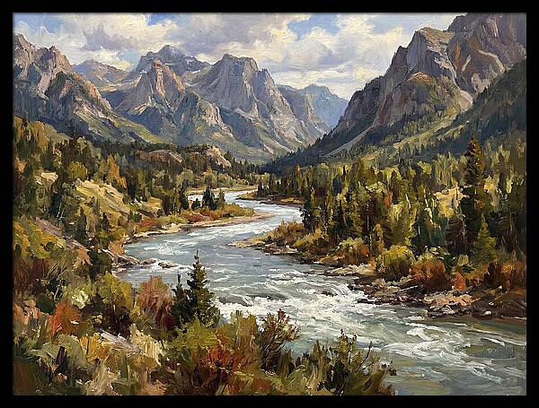 Tranquil River Valley Scene