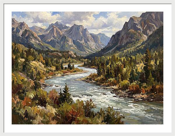 Tranquil River Valley Scene