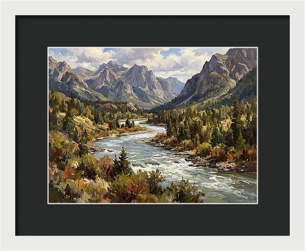 Tranquil River Valley Scene