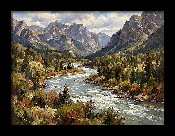 Tranquil River Valley Scene