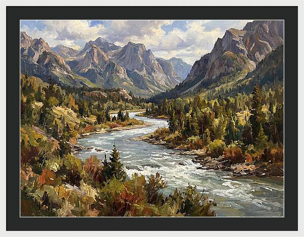 Tranquil River Valley Scene