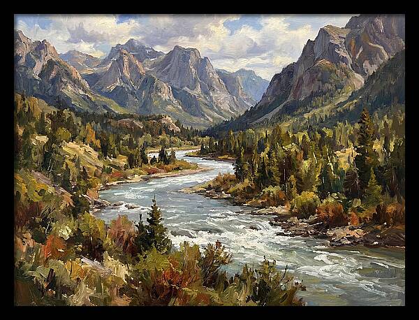 Tranquil River Valley Scene