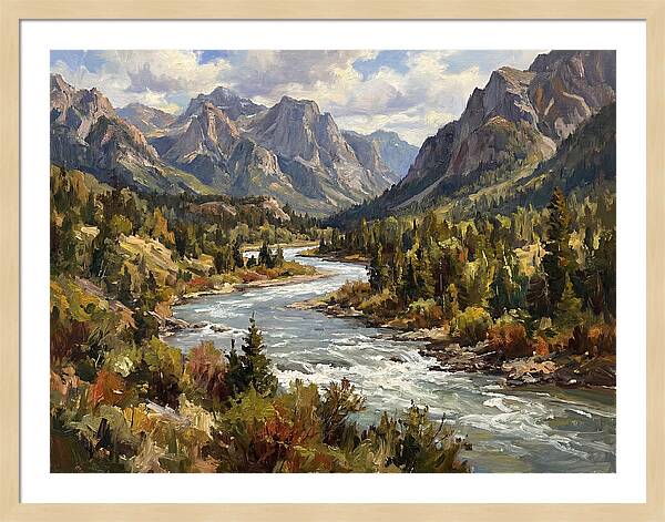 Tranquil River Valley Scene