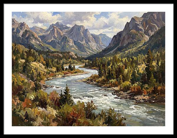 Tranquil River Valley Scene