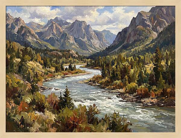 Tranquil River Valley Scene
