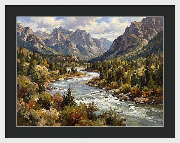 Tranquil River Valley Scene