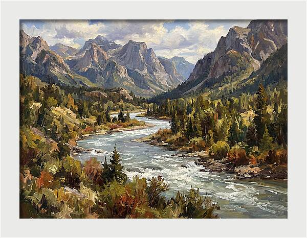 Tranquil River Valley Scene