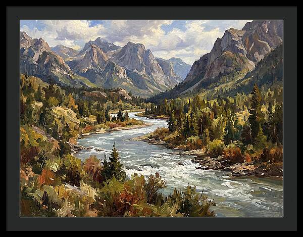 Tranquil River Valley Scene