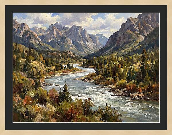 Tranquil River Valley Scene