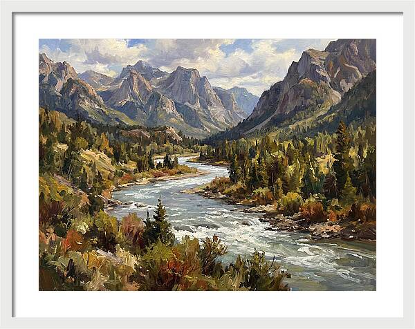 Tranquil River Valley Scene