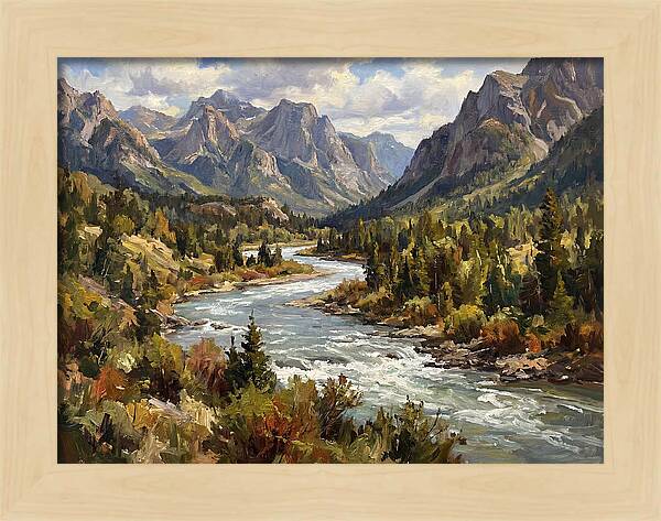 Tranquil River Valley Scene
