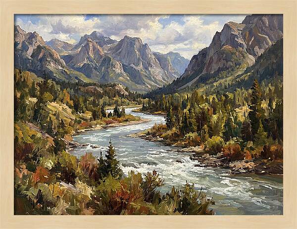 Tranquil River Valley Scene
