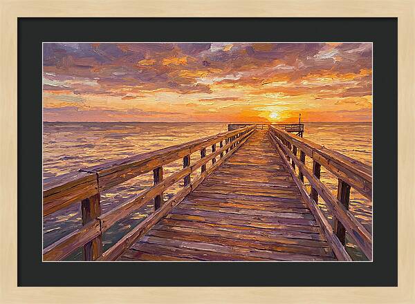Tranquil Sunset Over Pier