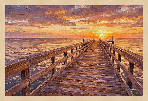 Tranquil Sunset Over Pier