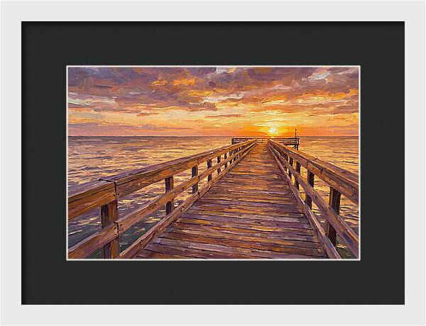 Tranquil Sunset Over Pier