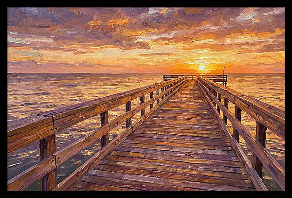 Tranquil Sunset Over Pier