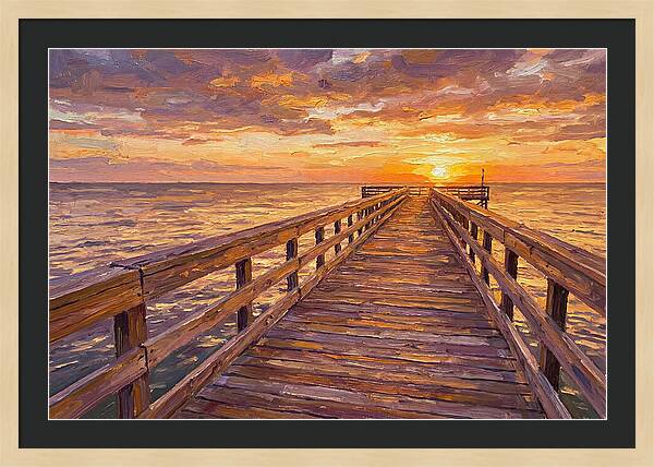 Tranquil Sunset Over Pier