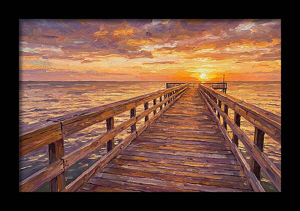 Tranquil Sunset Over Pier