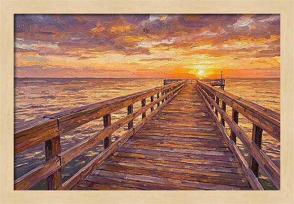 Tranquil Sunset Over Pier