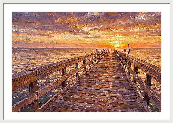Tranquil Sunset Over Pier