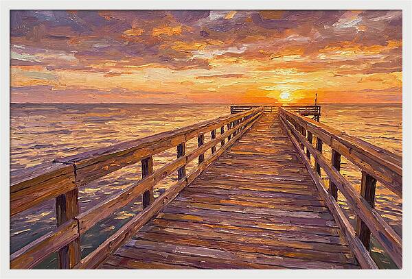 Tranquil Sunset Over Pier