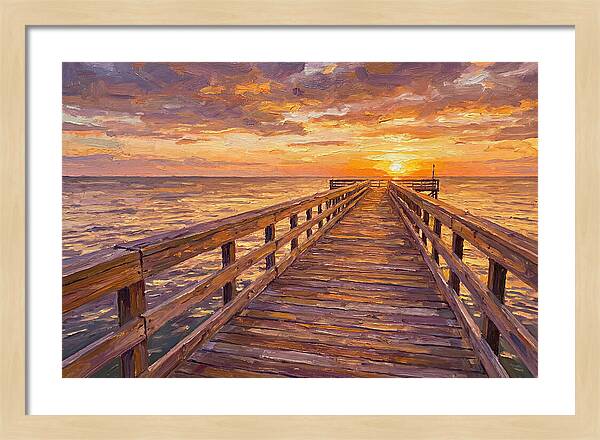 Tranquil Sunset Over Pier