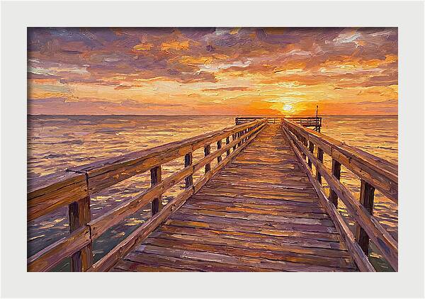 Tranquil Sunset Over Pier