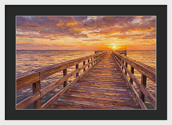 Tranquil Sunset Over Pier