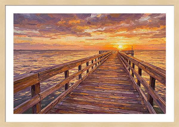 Tranquil Sunset Over Pier