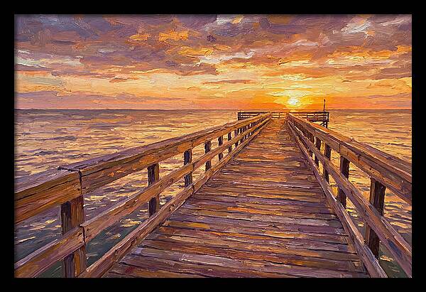 Tranquil Sunset Over Pier