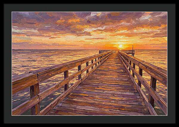 Tranquil Sunset Over Pier