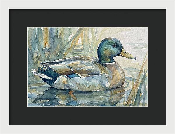 Tranquil Teal Duck Reflections