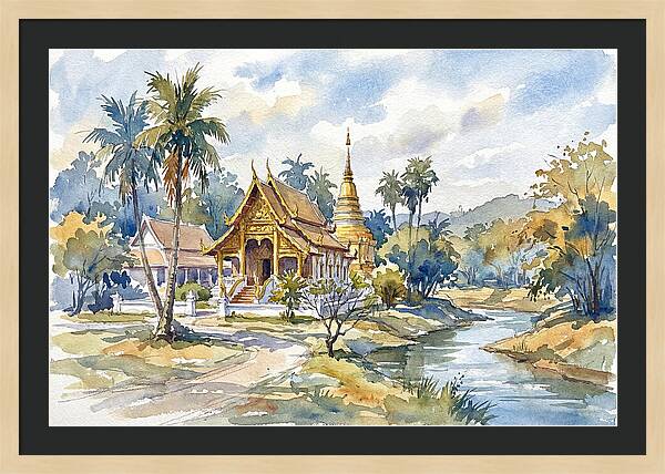 Tranquil Thai Temple Scene