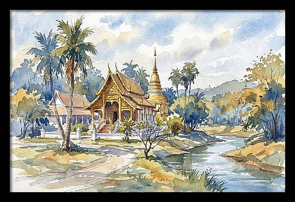 Tranquil Thai Temple Scene