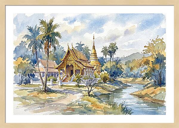 Tranquil Thai Temple Scene