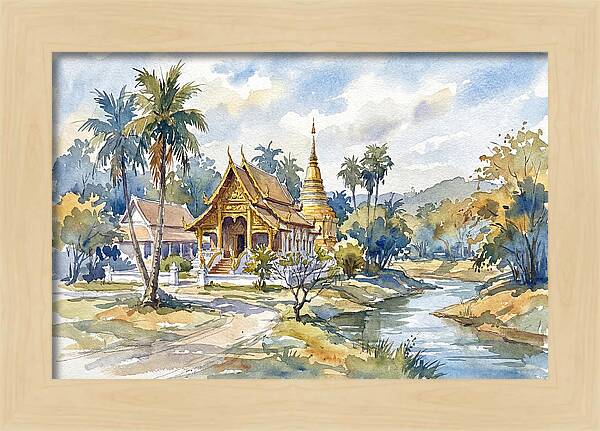 Tranquil Thai Temple Scene