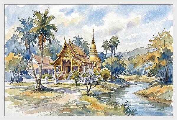 Tranquil Thai Temple Scene