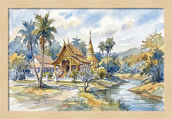 Tranquil Thai Temple Scene