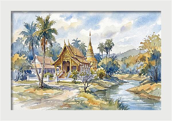 Tranquil Thai Temple Scene