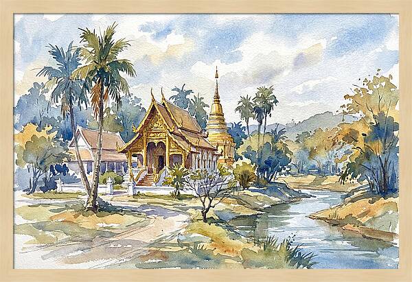 Tranquil Thai Temple Scene