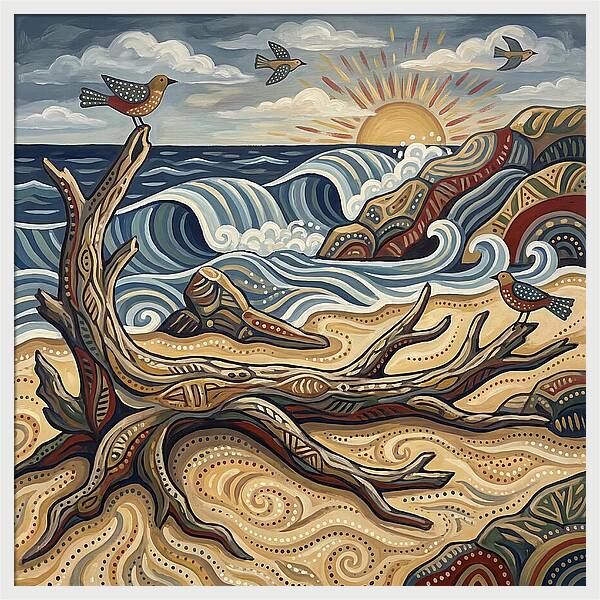 Tranquil Tides At Driftwood Beach